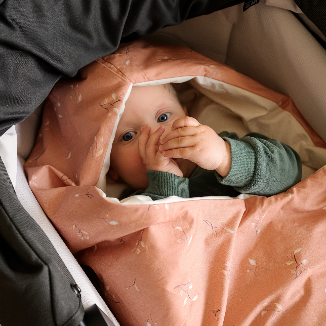 Fußsack für den Kinderwagen für Neugeborene
- 0–6 Monate- Wolken- Perkal - Dalfilo