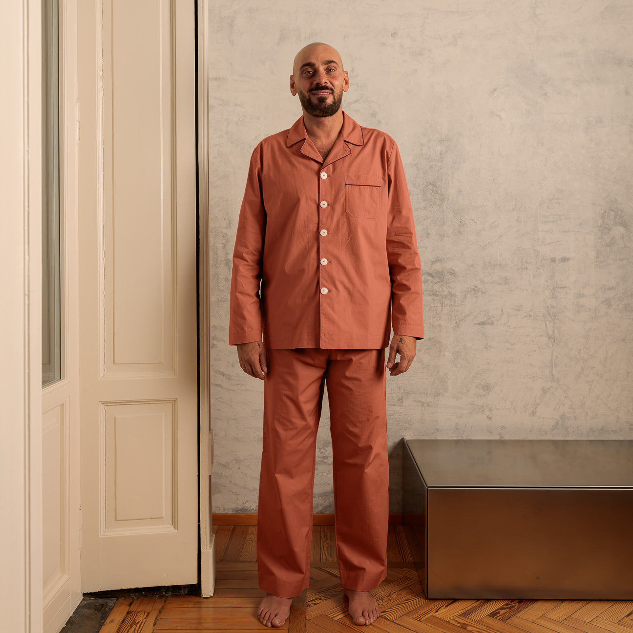 Schlafanzug aus gewaschenem Perkal
- XS- Blush Pink- Gewaschener Perkal - Dalfilo