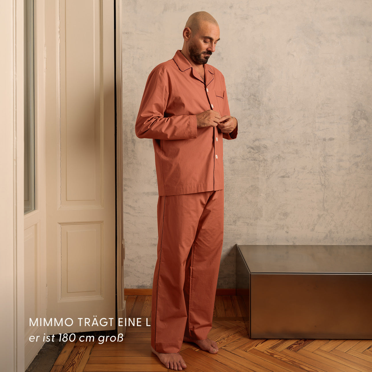 Schlafanzug aus gewaschenem Perkal
- XS- Blush Pink- Gewaschener Perkal - Dalfilo