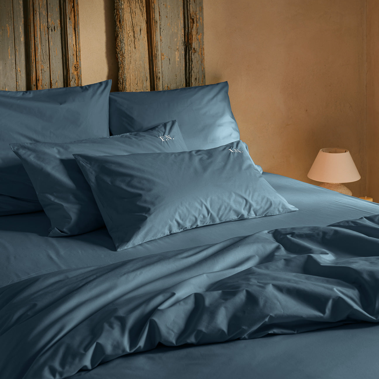 Baumwolle Spannbettlaken
- 90x200 cm- Denim- Perkal - Dalfilo