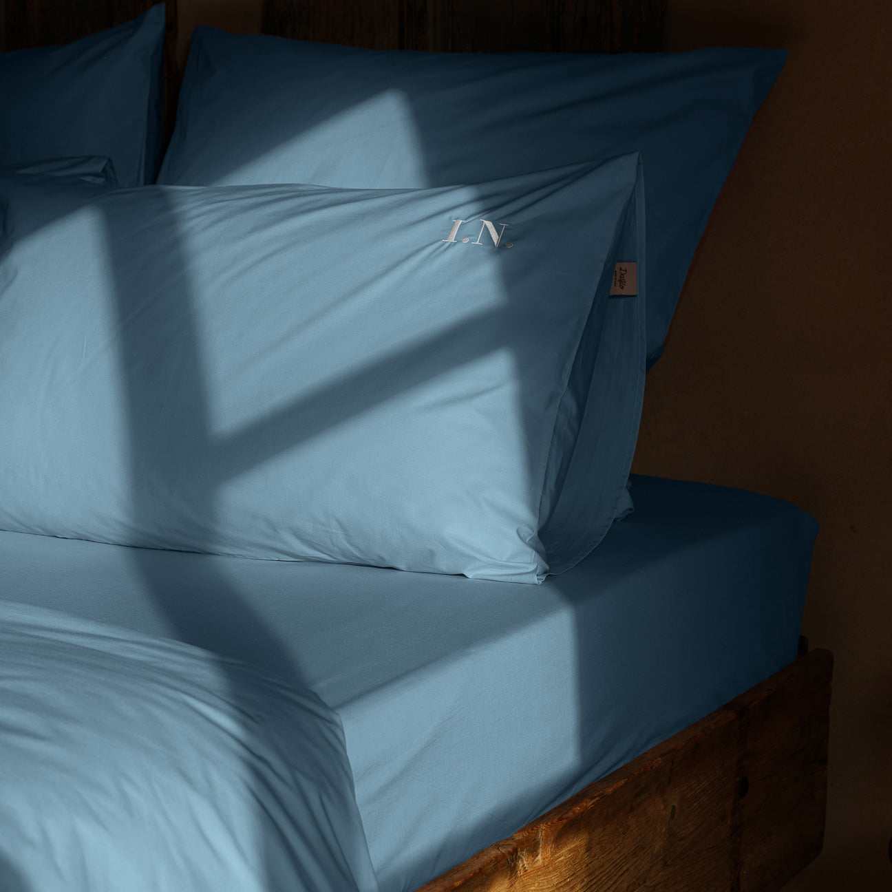 Baumwolle Spannbettlaken
- 90x200 cm- Denim- Perkal - Dalfilo