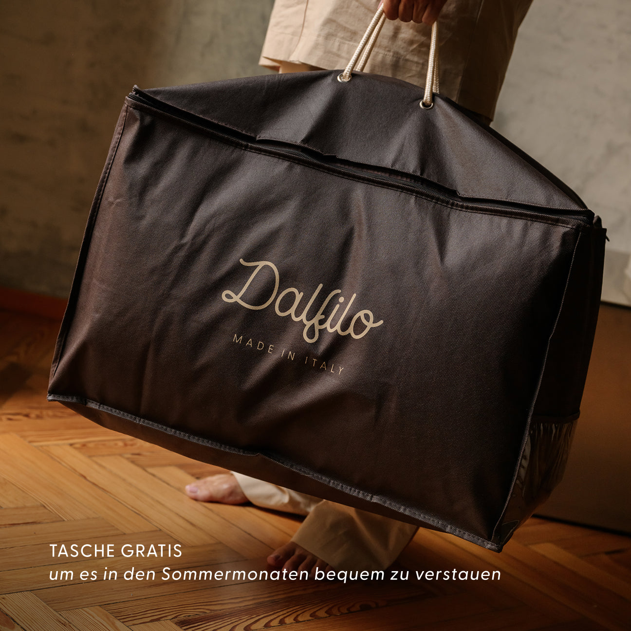Recycelte Premium-Daunendecke
- 135x200 cm- Weiß- Recycelte Daunen - Dalfilo