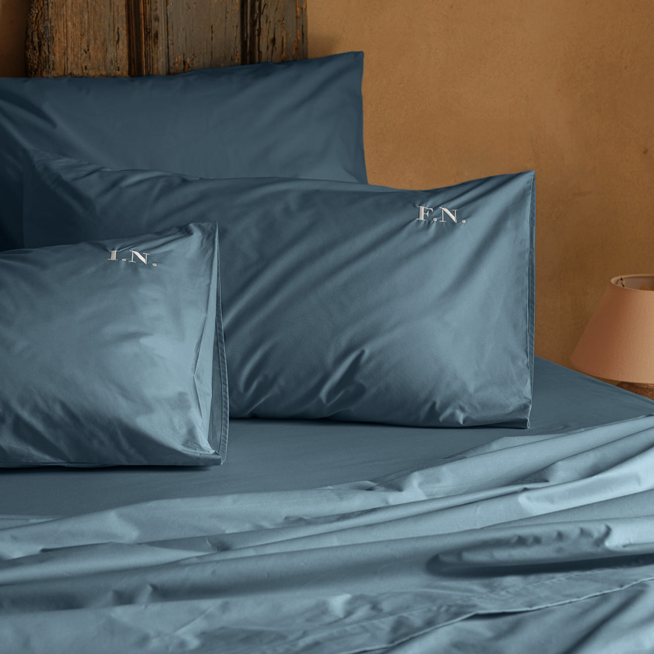 2er-Set Baumwolle Kissenbezug
- 40x80 cm- Denim- Perkal - Dalfilo